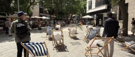 Desfile de moda masculina en la Plaza de Cervantes