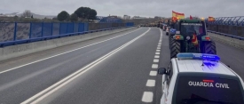 Las FCSE garantizan las seguridad de los 325 tractores que han atravesado las carreteras de Castilla-La Mancha hasta Madrid